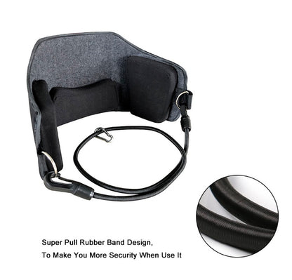 NeckReset Pro door-mounted neck traction setup with memory foam cradle and adjustable straps
