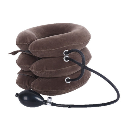 Person wearing NeckReset Air on the couch for relaxation and neck tension relief