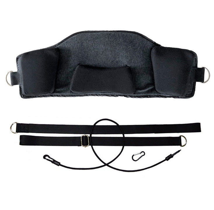 NeckReset Pro adjustable strap system gently decompressing neck and upper shoulders