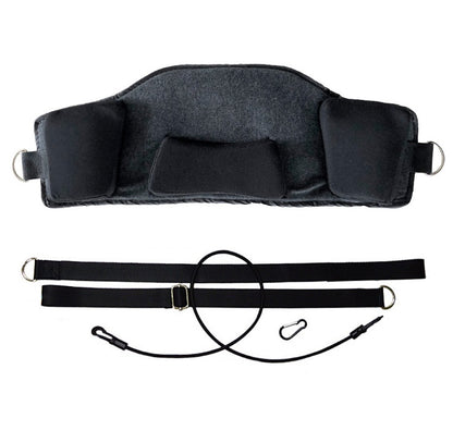 NeckReset Pro adjustable strap system gently decompressing neck and upper shoulders